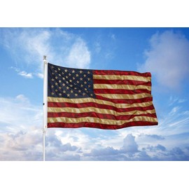 Vintage Flag Tea Stained American Flags 3x5 ft Outdoor United States Primitive Decoration Stained Tea Dye Aged Historical Banner Indoor Brass Grommet