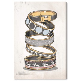 The Oliver Gal Artist Co. Fashion and Glam Wall Art Canvas Prints 'Arm Candy Noir' Home Décor, 30 in x 45 in, Stretched