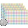 Linen Spring Placemats Set of 4 Buffalo Check Plaid Easter