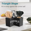 Suli Extra Large Kitchen Utensils Holder with 3 Compartments,Corner Utensil