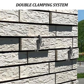 6Pcs Brick Hanger, Metal Brick Hooks Clamp Outdoor Heavy Duty 1-3/4" to 2-3/4" Brick Hook Brick Hangers No Drill, Brick Clips for Hanging Pictures