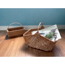 Daikai 73765 Balt PE Willow, One Handle, Angle Shape, Light Brown, W 12.0 x D 8.1 x H 6.3 x TH9.3 inches (30.5 x 20.5 x 16 x 23.5 cm)