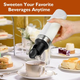 Loscarol Sugar Dispenser with Pour Spout, 17 oz Glass Sugar Shaker Jar or Creamer Dispenser Weighted Pourer for Coffee Bar,Tea & Baking, Sugar Container for Sugar, Honey, Syrup, for Home Kitchen