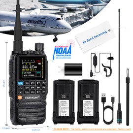 TIDRADIO TD-H3 GMRS Radio，Air Band and NOAA Weather Receiver & Scan Radio Rechargeable Long Range Handheld Radio 1 Pack-Black