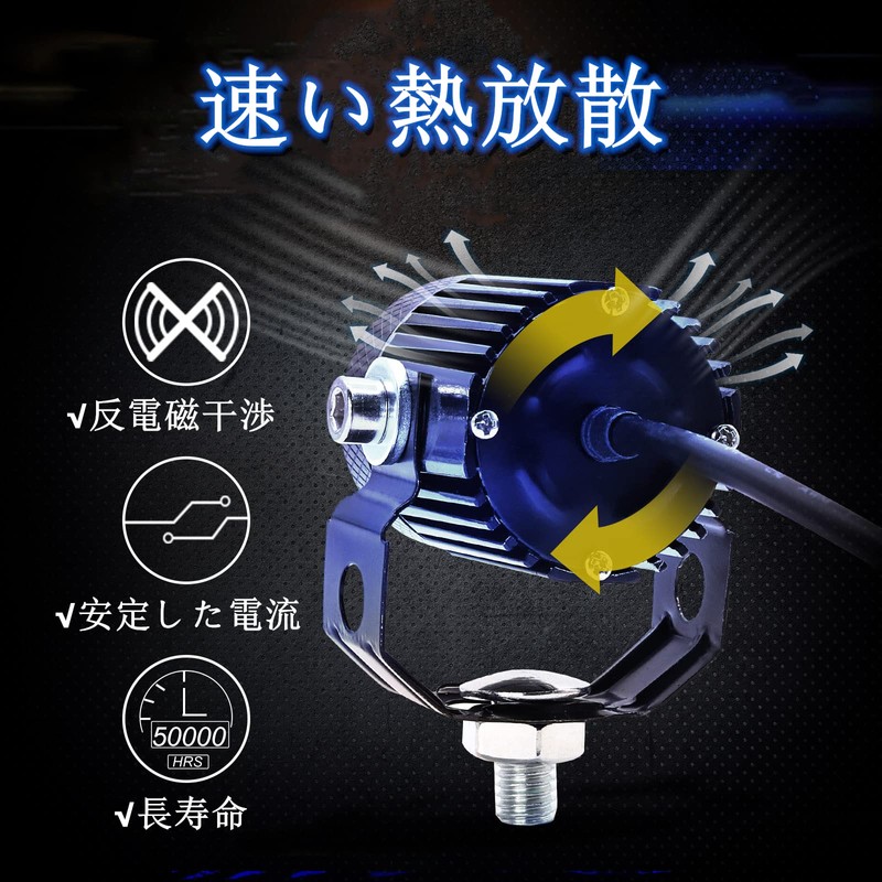 LED Fog Lamp Motorcycle 30W Motorcycle Work Light Spot Headlight