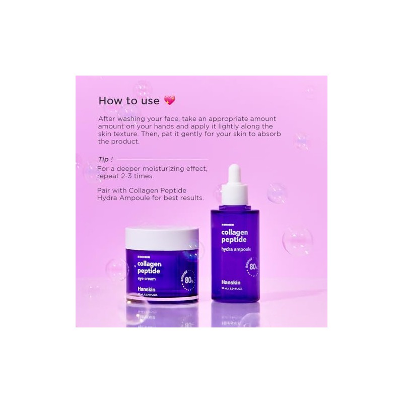 Hanskin- Crema para ojos con péptidos de colágeno (80 ml).