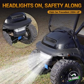 CLUBRALLY Club Car Precedent Led Head Light with Bumper, Replacement or Upgrade for 2004-Up Club Car Precedent Electric Golf Cart, OEM#102524801