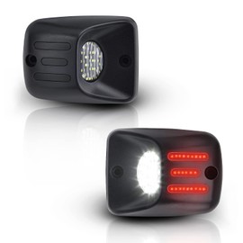 Asgohme White LED License Plate Lights with Red OLED Neon Tube Tag Lamp Assembly Replacement Compatible with Toyota 1995-2004 Tacoma Pickup Truck, Pack of 2