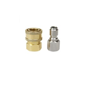 2 Pieces ZONADA Brass Pressure Washer Fitting, Metric M22 Femal and 3/8" Male Quick Connector Covert to M22 Female Pressure Washer Gun Adapter Accessories Parts
