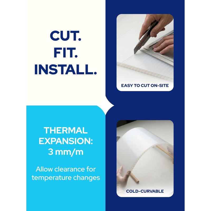 KASTLITE Fire Rated Polycarbonate Light Diffuser Panel - 6mm White