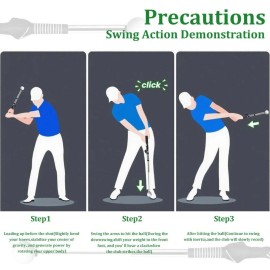 Retractable Golf Swing Aid w/Rhythm Click Sound Golf Grip Trainer Speed Training