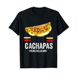 Venezuela Flag Comida Venezolana Cachapas Bandera Food T-Shirt, black