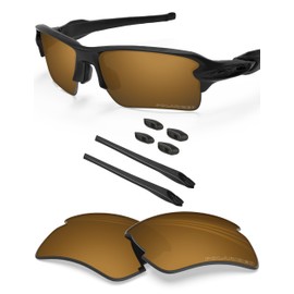 BLAZERBUCK Polarized Replacement Lenses & Sock Kit for Oakley Flak 2.0 XL OO9188 - Pearl Gold
