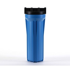 Hydronix HF3-10BLBK34PR, 10" Blue Housing with Black Rib Cap For RO & Filtration Systems, 3/4" Ports with Relief Button