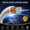 22 Gauge 6 Conductor Electrical Wire, 65.6FT White Stranded Low