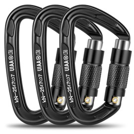 T-Fly Auto Locking Climbing Carabiner Clips 25KN (5620 lbs), Heavy Duty Carabinersfor Rock/Ice Climbing, Rappelling, Rescue, Hammocks 3.9" Large Size (3pack)