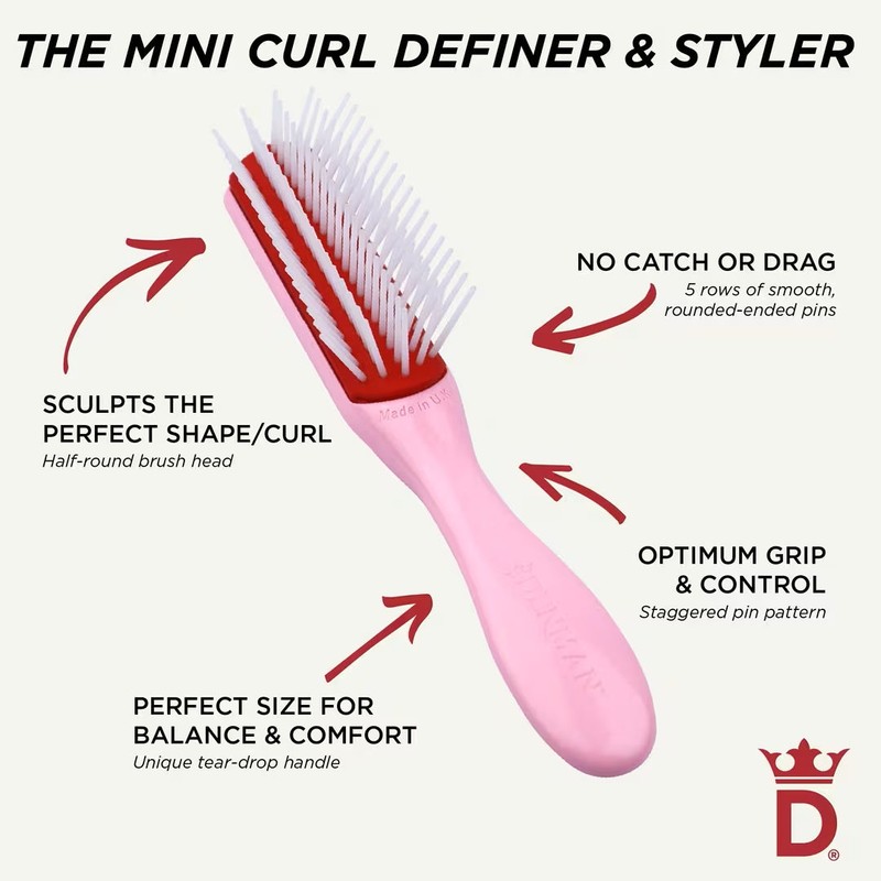 Denman D14 5 Row Mini Styler Pink Crush Brush