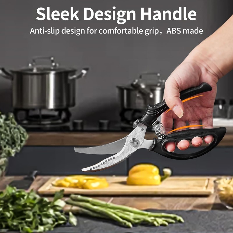 FUZVOL Poultry Shears - Heavy Duty Kitchen Scissors with Safety