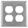 Bryant Electric SS82 2-Gang, 2-Duplex, Standard Size 302/304 Stainless Steel Wall Plate, With Removable White Protective Film