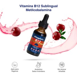 2 Pack Vitamina B12 Metilcobalamina Arandano 600 Tomas 30 Ml Arándano