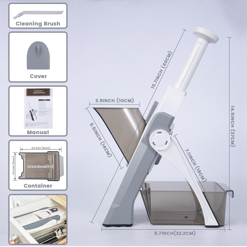 SupMaKin Safe Mandoline Slicer for Kitchen, Potato Slicer for Chips,