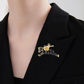 coadipressGold Derby Horse Racing Brooch For Women And Men Rhinestone Horse Pin Brooch Kentucky Western Cowgirl Pin Jewelry for Horse Lover (Gold)