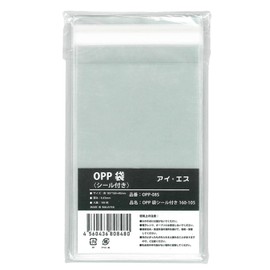 I.S. OPP-08S OPP Bags, Transparent, 100 Sheets with Stickers, W4.1 x H6.3 inches (105 x 160 mm), Postcard