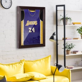 HOMCOM 35" x 26" UV-Resistant Sports Jersey Frame Display Cherry