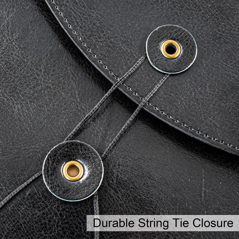 VANRA 書類ケース 持ち運び A4 横型 ファイルフォルダー PUレザー 紐付き 封筒 ドキュメントケース