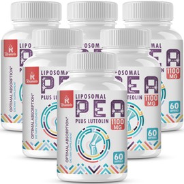 Liposomal Palmitoylethanolamide 1000 mg + Luteolin 100 mg, Micronized Pea 99% Highly Purified - Enhanced Absorption and Bioavailability, 360 Softgels