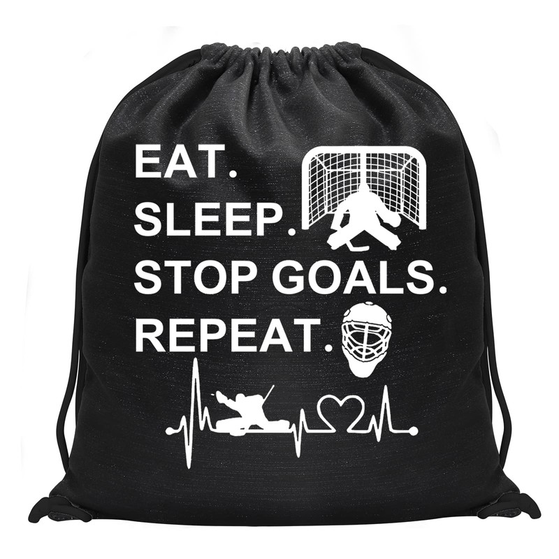 PXTIDY Hockey Bag Hockey Goalie Gift Eat Sleep Stop Goals