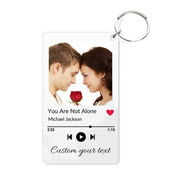 Custom Acrylic Keychain with Photo, Personalized Album Cover Music Keychain