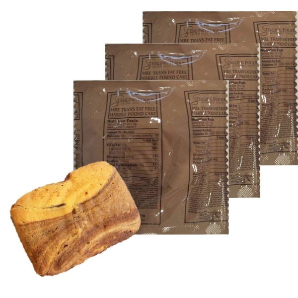 MRE 3 pack Desserts / First Inspection date 2023 to 2025 / Fresh & Fast! (Marble Pound Cake)