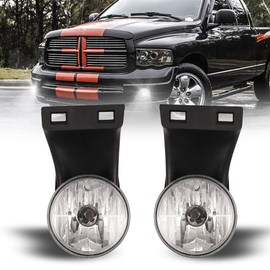 Nixon Offroad Fog Light Set for 94-02 Dodge Ram 1500 2500 3500/95-02 Dodge Ram 4000 Pickup w/Bulb, OEM Bumper Driving Truck Fog Light Lamps Assembly, Fog Lamp Replacement - 896 12V 37.5W Clear Len