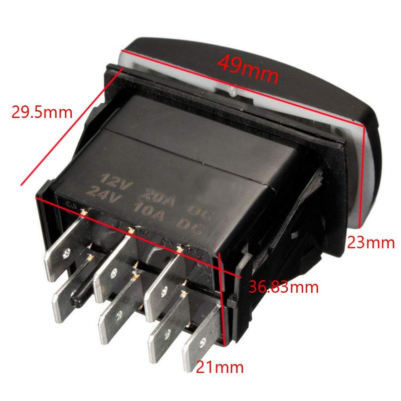 Mintice™ Car Vehicle 12V 20A Blue LED Light Rocker Toggle