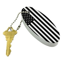 GRAPHICS & MORE Subdued Reverse American USA Flag Black White Military Tactical Floating Keychain Oval Foam Fishing Boat Buoy Key Float
