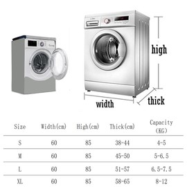 Odot Washer Dustproof Cover Front Load, Washing Machine Dryer Protector Sunscreen Waterproof Tumble Dryer Case Protective Cover for Most Front Loadi (Light beige,M)