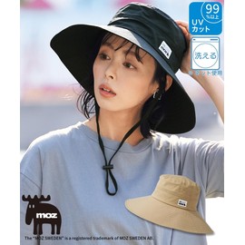 Nissen Women's Moz Washable UV Wide Brim Hat (2 Sizes Available), Black, LL