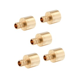 (Pack of 5) EFIELD PEX 1/2" x 3/4" Female Sweat Copper Adapter（Over CopperTube）Brass Fitting Lead Free-5 Pieces