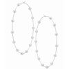 Doubnine Large Hoops Circle Pearls Earrings Thin Dangle Silver Elegant