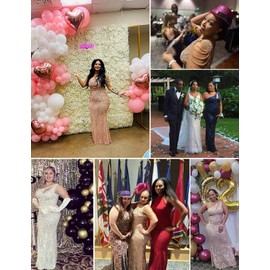 One Shoulder Tassel Sleeve Flapper Dresses 1920s Gastby Wine Sequins Maxi Dress (Wine,S)