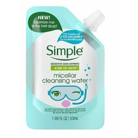 Simple (4) Packs Simple Micellar Cleansing Water Pouches 1.69 oz.ea Travel Gym Bag Size