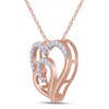 1/4 CT.t.w Round Cut Diamond Double Heart Pendant Necklace In
