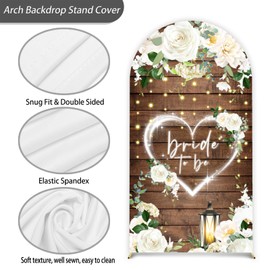 Mr & Mrs Engagement Party Bridal Arch Backdrop Stand Cover 7.2ft Couples Wedding Bride and Groom Engaged Background Party Arch Cover Backdrop Fabric 2-Sided Top for Wedding Party