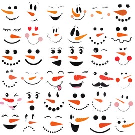 36 Pcs Snowman Faces Christmas Vinyl Stickers for Crafts Snowman Face Decals Glass Water Bottles Window Sticker Art Wall Decor for Christmas Party Supplies Home Decoration