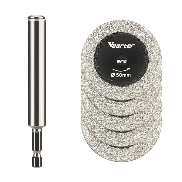 Vearter Glass Cutting Disc 5PCS, 2'' Double-Sided Diamond Cutting Wheel