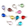 10pcs July Ruby Birthstone Charms 14x8mm Teardrop Crystal Beads Silver