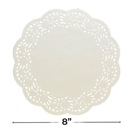 Premium White Lace Paper Round Table Doily - 8", 15 Pieces - Perfect Table Decor for Elegant Events and Home Decor