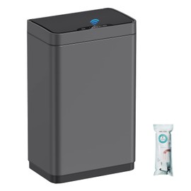 Mbillion Automatic Trash Can - 15 Gallon Motion Sensor Stainless Steel Smart Trash Can With Lid Rectangular Touchless Garbage Can for Kitchen, Bedroom, Home Office - Dark Gray