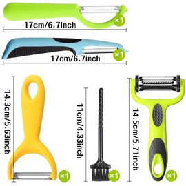 XINYUICEAN Kit 5 Pzs Pelador de Verduras y Papas,Rallador de Verduras, Multifunción 3 en 1 Giratorio,Herramienta Cocina Antideslizante Duradera,Rallador de Vegetales,Peladores I Y para Frutas